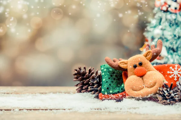 Veselé Vánoce Šťastný Nový Rok Zimní Sezóna Sněhem Dekorací — Stock fotografie