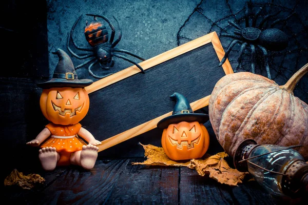 Halloween Pompoen Met Frame — Stockfoto