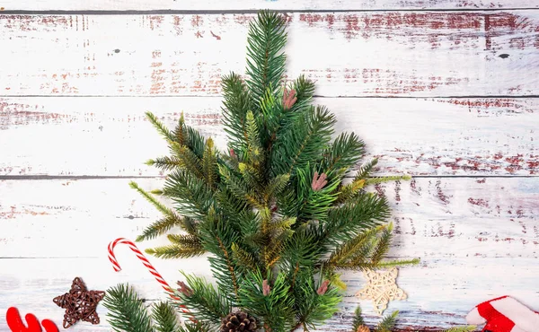 Noel ve Mutlu Yıllar geçmişi. Dekorasyonlu kış tatili ve metin için kopya alanı.