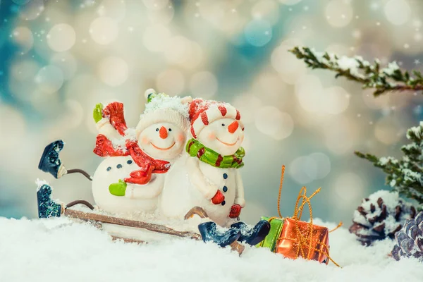 メリークリスマスとハッピーニューイヤー 冬の季節 雪の装飾 — ストック写真