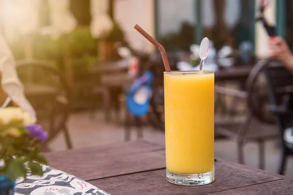 Mango Smoothie Frappe Blended Sweet Juice Drink Stock Image