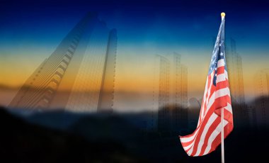 American Flag with background for Memorial, Flag, Independence, Election and Veterans Day clipart