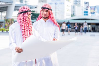 KPI ve hedef için Müslüman iş koordinatları ve takım çalışması