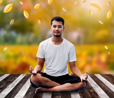 Yoga solunumu ve meditasyonu, sağlıklı olmak için rahatlatıcı.