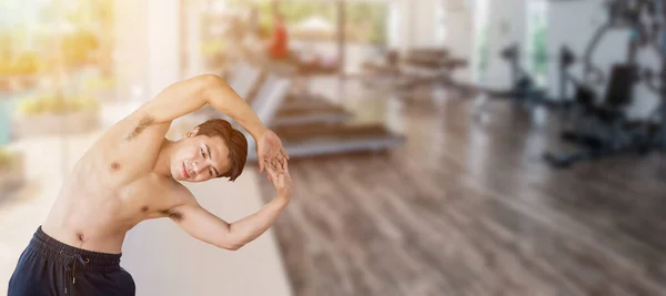 Mind Body Improvements Man Practicing Yoga Gym — Stock Photo, Image