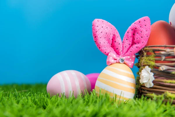Primer Plano Huevos Pascua Para Celebración Pascua Concepto Fondo —  Fotos de Stock