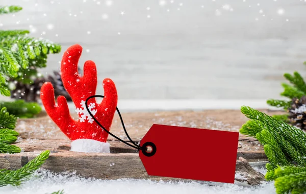 Vrolijk Kerstfeest Gelukkig Nieuwjaar Winterseizoen Met Sneeuw Decoratie Prijskaartje Koop — Stockfoto