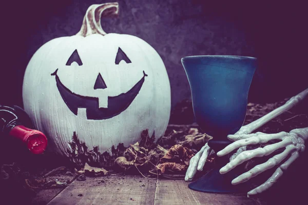 Abóbora Halloween Truque Deleite Temporada Outono — Fotografia de Stock