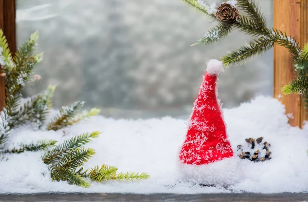 クリスマスとハッピーニューイヤーの背景 テキストのための装飾とコピースペースと冬の季節の休日 — ストック写真
