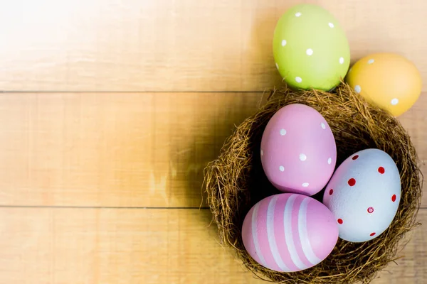 Primer Plano Huevos Pascua Para Celebración Pascua Concepto Fondo —  Fotos de Stock