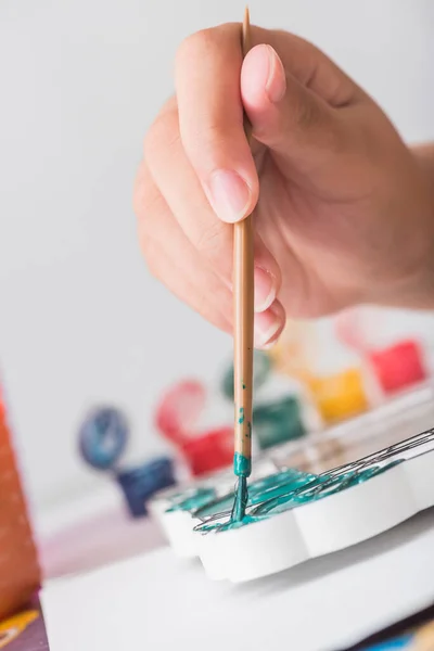 Дети Учатся Окраске Живописи Классе — стоковое фото