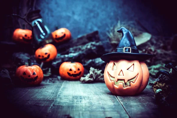 Halloween Dynie Trick Lub Psikus Sezonie Jesiennym — Zdjęcie stockowe