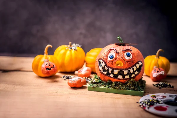 Happy Halloween Scary Pumpkin Trick Treat Party Copy Space Text — Stock Photo, Image