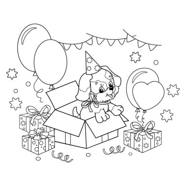 Happy Birthday Dog Balloons Free Vector Eps Cdr Ai Svg Vector Illustration Graphic Art
