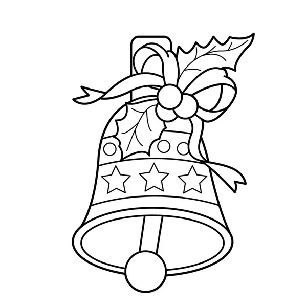 Coloring Page Outline Of Christmas bell. Christmas. New year. Coloring book for kids — Stock Vector