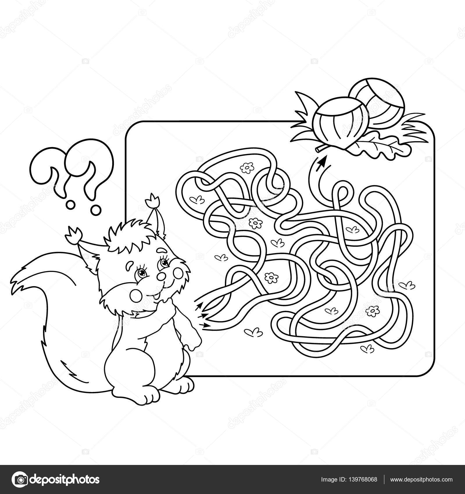 Cartoon Vectorillustratie Van Onderwijs Labyrint Of Labyrint Spel