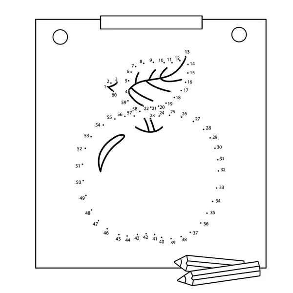 Jeux éducatifs pour les enfants : jeu de nombres. Pomme. Livre à colorier pour enfants . — Image vectorielle