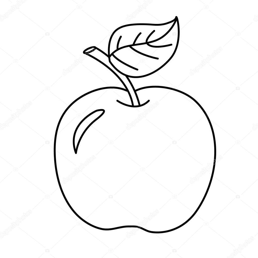 Cartoon apple outline | Coloring Page Outline Of cartoon apple. Fruits