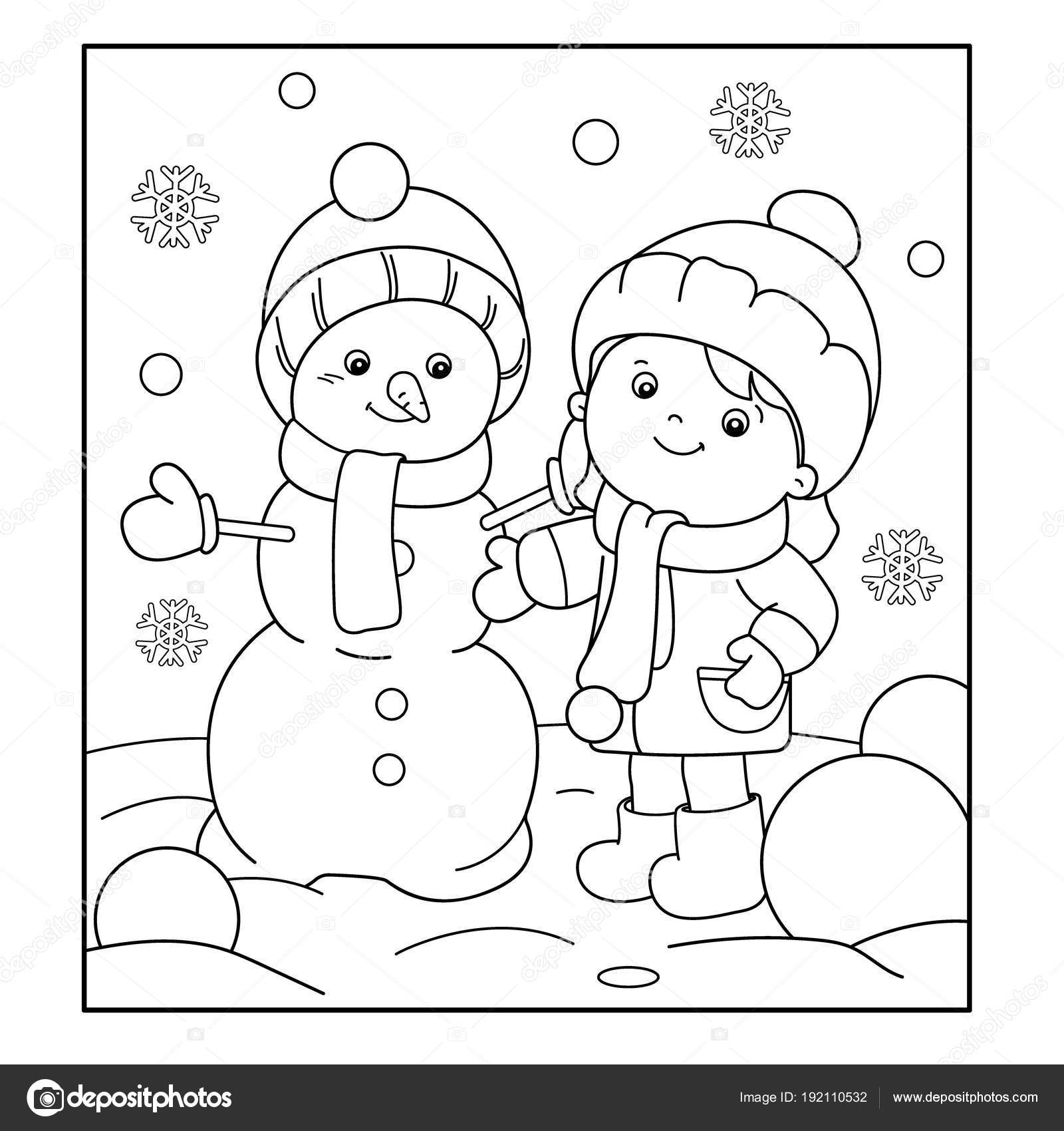 Livro De Colorir, Conjunto De Crianças De Desenhos Animados Bonitos, Jogos  De Inverno E Entretenimento. Vector Isolado Em Um Fundo Branco. Royalty  Free SVG, Cliparts, Vetores, e Ilustrações Stock. Image 177560593