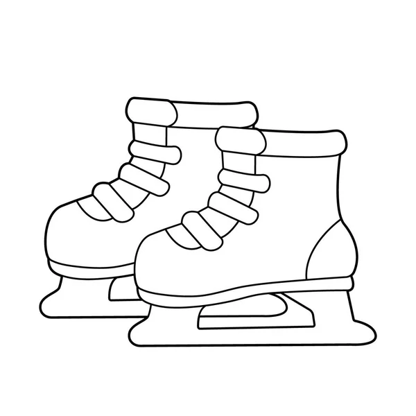 溜 冰鞋。冬季运动。着色书为孩子 — 图库矢量图片