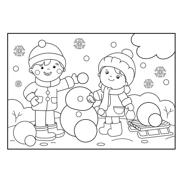 Desenho Da Página De Colorir Da Menina Com Presentes Na Árvore De Natal.  Natal. Ano Novo. Livro De Colorir Para Crianças Royalty Free SVG, Cliparts,  Vetores, e Ilustrações Stock. Image 99451269