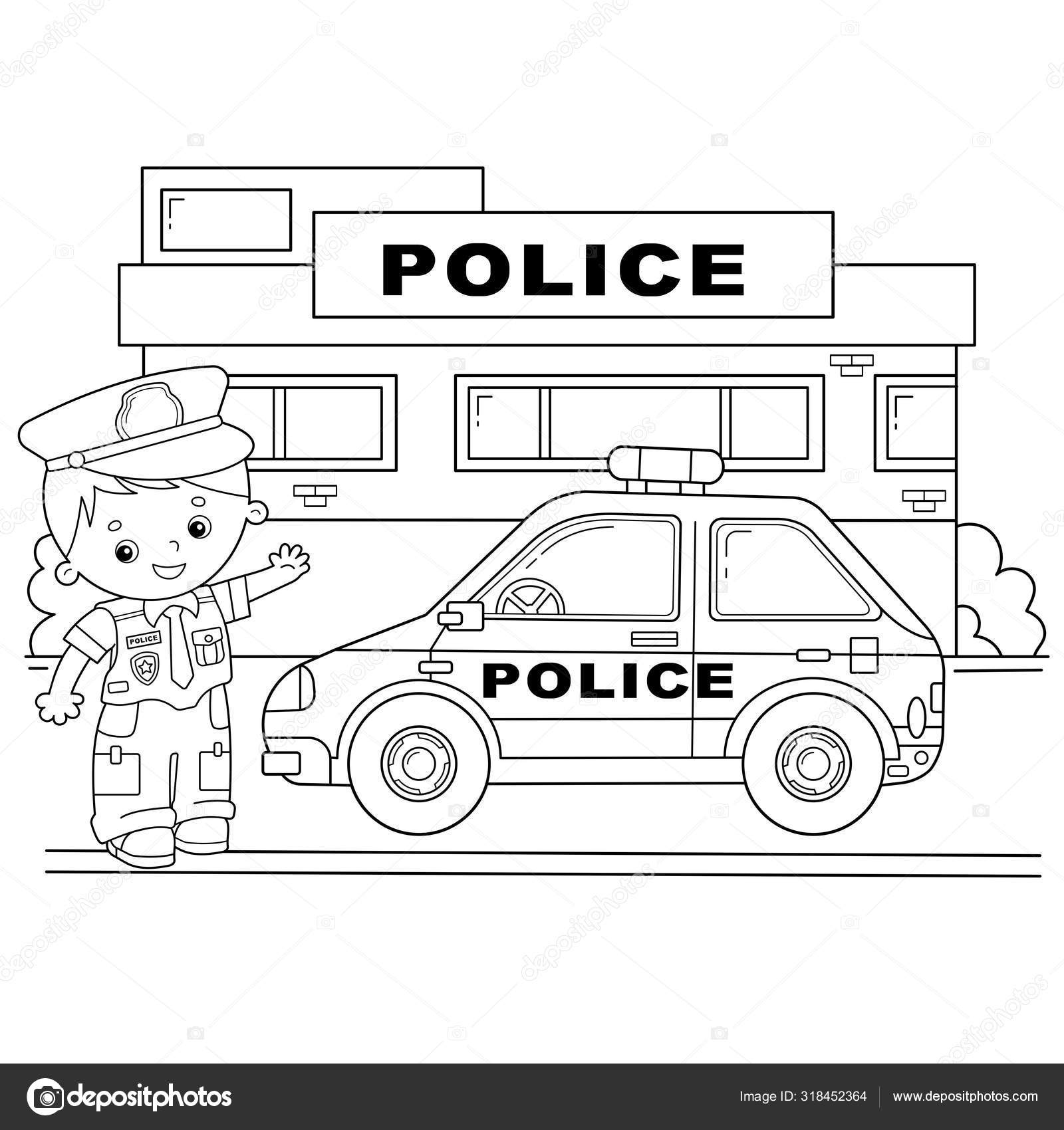 Desenhos de Carro de Polícia Para Colorir - Páginas Para Impressão Grátis