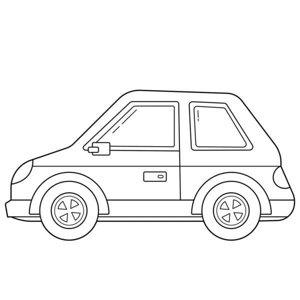 Coloriage Aperçu de la voiture de dessin animé. Transport d'images ou véhicule pour enfants. Vecteur. Livre à colorier pour enfants — Image vectorielle