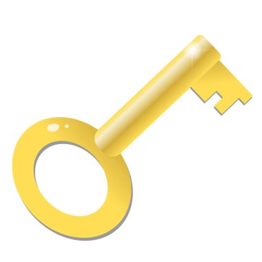 Anahtarla kilitle. Metal asma kilit. Simge ya da sembol için izole elementler. Koruma ve güvenlik. Beyaz arkaplanda renk resmi. Vektör illüstrasyonu.