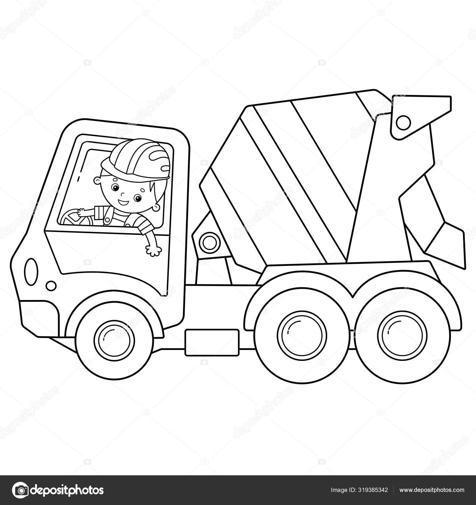 cement truck coloring pages