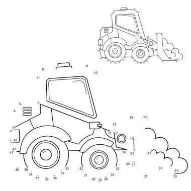 Çocuklar için bulmaca oyunu: Sayı oyunu. Buldozer. İnşaat araçları. Çocuklar için boyama kitabı.