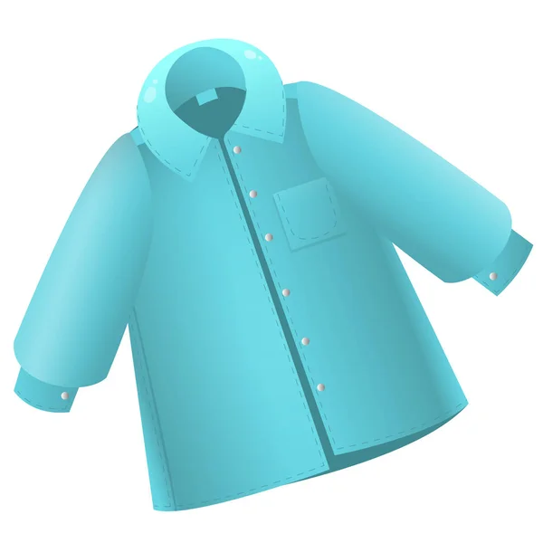 Kleur afbeeldingen van blauw shirt of blouse, chemiseer op een witte achtergrond. Kleding. Vectorillustratie. — Stockvector