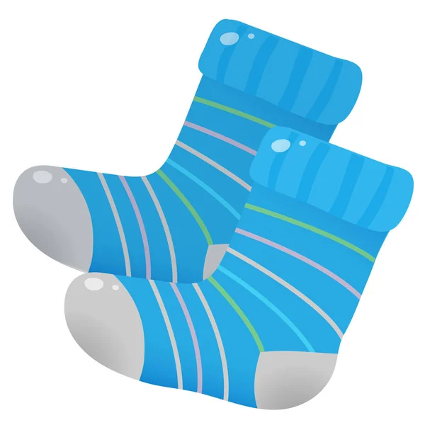 Barevný obraz pletených vlněných ponožek na bílém pozadí. Sada vektorových ilustrací pro ruční práce. — Stockový vektor