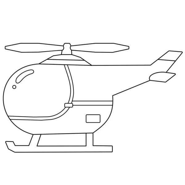 Página para colorear Esquema de helicóptero de dibujos animados. Imágenes de transporte para niños. Vector. Libro para colorear para niños — Vector de stock