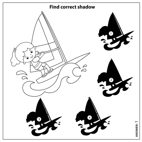 Jogo Puzzle Para Crianças Encontra Sombra Correcta Desenho Página Colorir  imagem vetorial de Oleon17© 359205560
