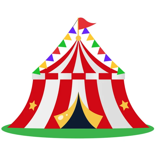 Kleur afbeelding van cartoon circus op witte achtergrond. Show en entertainment. Vectorillustratie. — Stockvector