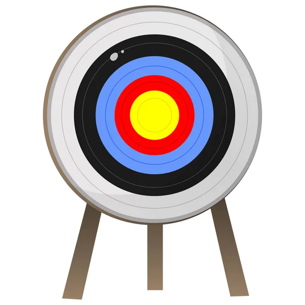 Imagen en color del objetivo de dibujos animados para tiro con arco sobre fondo blanco. Equipamiento deportivo. Tiro al arco. Ilustración vectorial . — Vector de stock