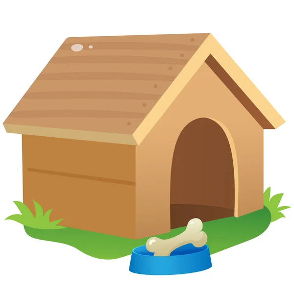 Kleur beelden van cartoon honden huizen op witte achtergrond. Huisdieren. Vector illustratie set voor kinderen. — Stockvector