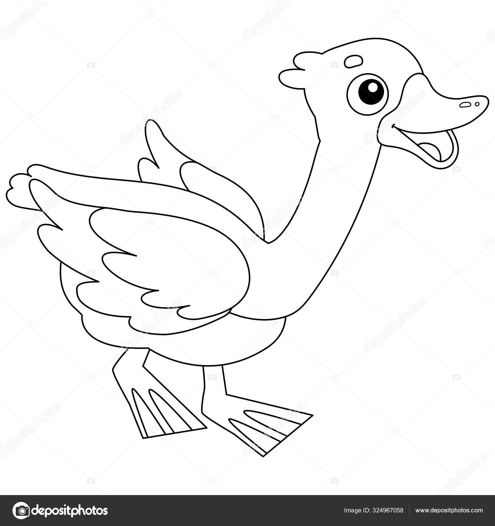 Download Coloring Page Outline Of Cartoon Goose Farm Animals Coloring Book For Kids Stock Vector Image By C Oleon17 324967058