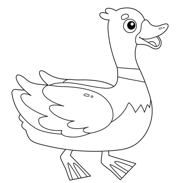 Coloriage Aperçu de dessin animé canard ou drake. Animaux de ferme. Livre à colorier pour enfants . — Image vectorielle