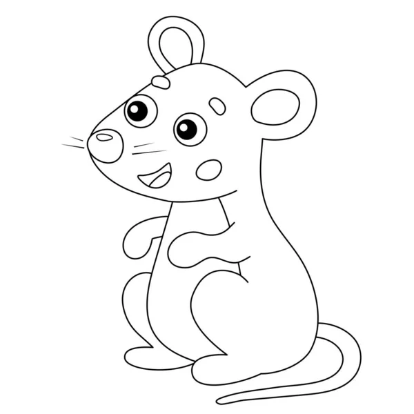 ぬりえページ漫画マウスの概要。動物だ子供のためのぬり絵. — ストックベクタ