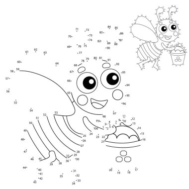 Çocuklar için Eğitici Bulmaca Oyunu: Sayı oyunu. Ballı çizgi film arısı. Çocuklar için boyama kitabı.