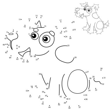 Çocuklar için Eğitici Bulmaca Oyunu: Sayı oyunu. Çizgi film köpeği. Evcil hayvanlar. Çocuklar için boyama kitabı.