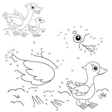 Çocuklar için Eğitici Bulmaca Oyunu: Sayı oyunu. Kazlı çizgi film kazı. Çiftlik hayvanları. Çocuklar için boyama kitabı.