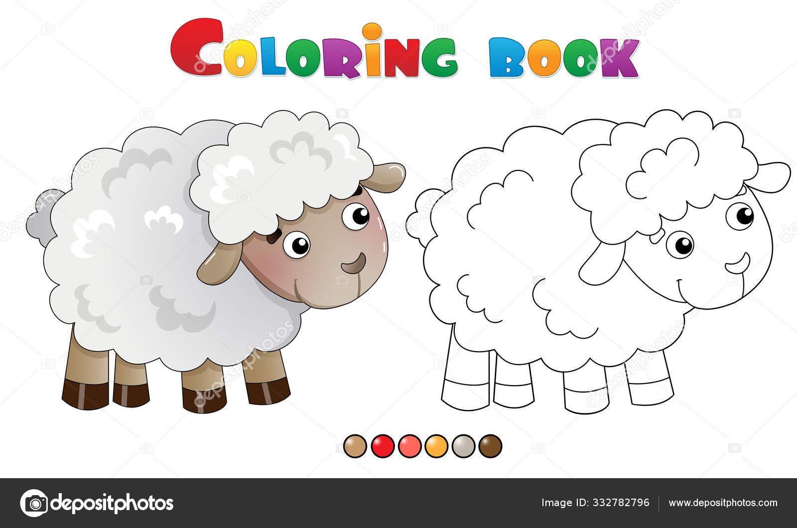 Desenhos para colorir de cordeiro fofo - imprimível grátis e fácil para  crianças
