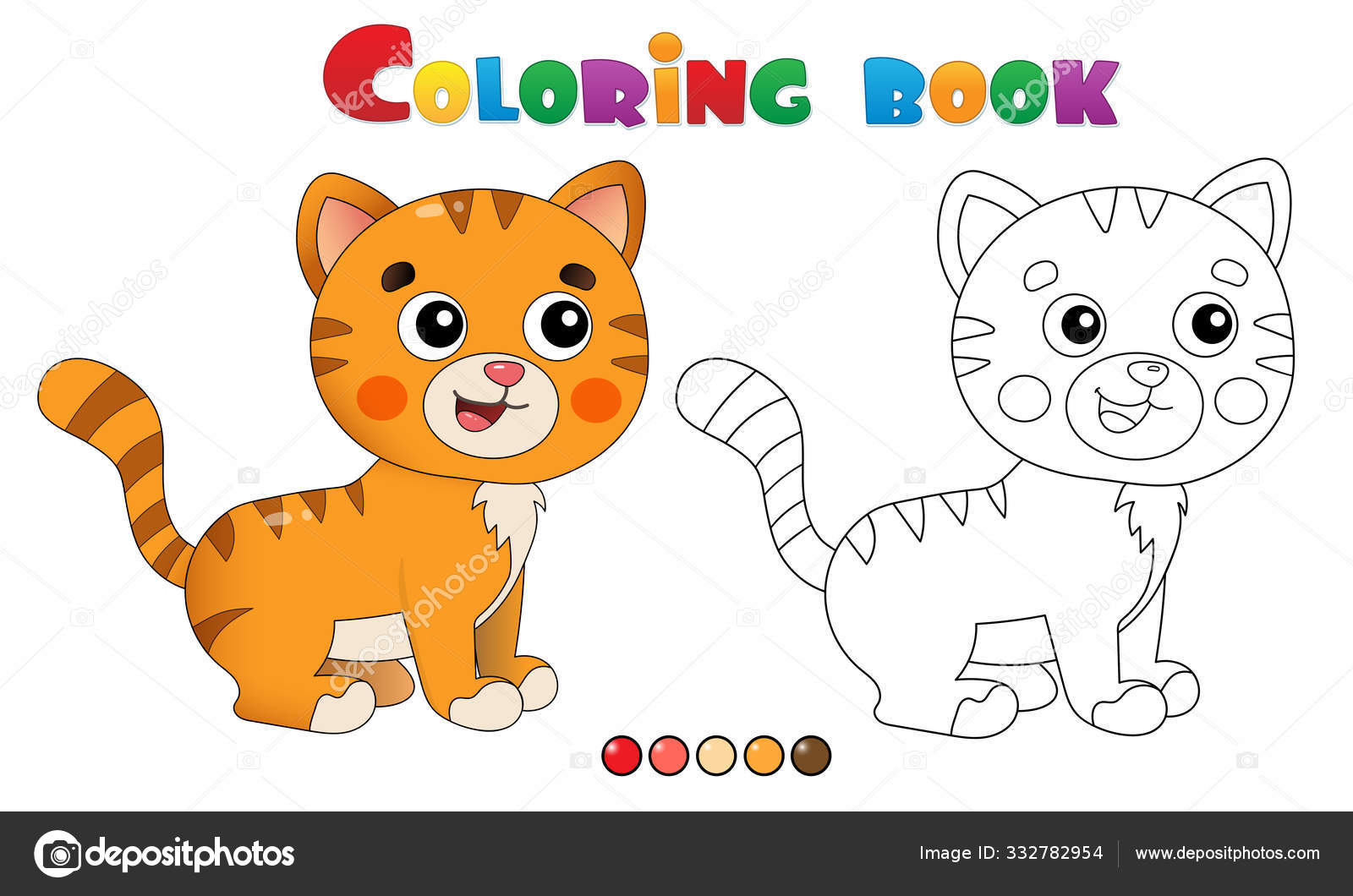 Desenho de desenho de gatinho para colorir para crianças