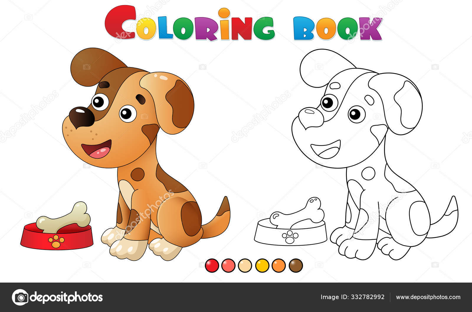Esboço Da Página De Colorir Desenho Animado Cão Pequeno Com Casa E Osso De  Cão. Cachorrinho Fofo No Verão Da Vila. Livro De Colora Ilustração do Vetor  - Ilustração de animal, escola