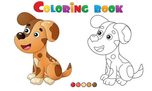 Desenho da página de colorir do cão dos desenhos animados. Animais de estimação. Livro para colorir para crianças . — Vetor de Stock