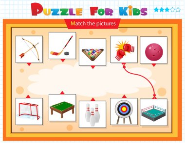 Eşleştirme oyunu, çocuklar için eğitim oyunu. Çocuklar için bulmaca. Doğru nesneyi eşleştir. 