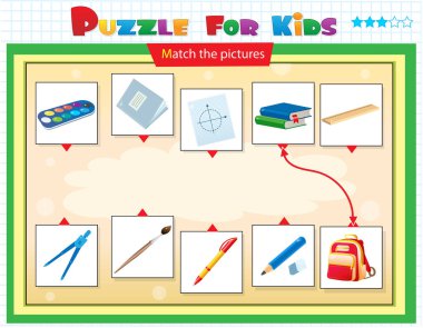 Eşleştirme oyunu, çocuklar için eğitim oyunu. Çocuklar için bulmaca. Doğru nesneyi eşleştir. 