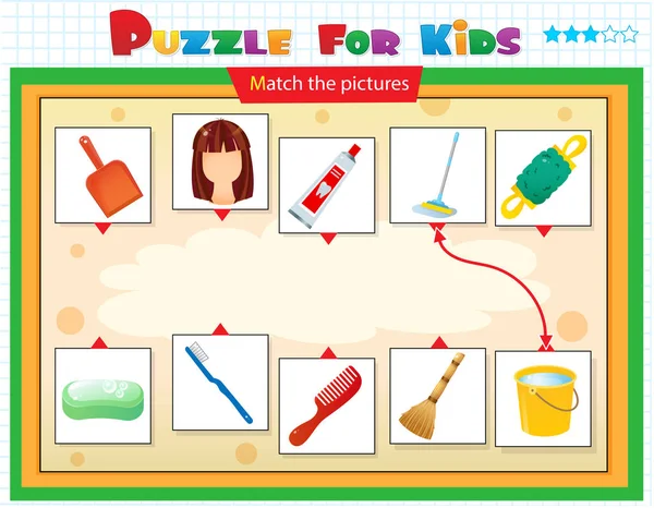Eşleştirme oyunu, çocuklar için eğitim oyunu. Çocuklar için bulmaca. Doğru nesneyi eşleştir. 
